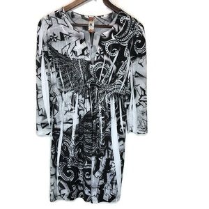 S-12 women’s dress Large black/white/grey